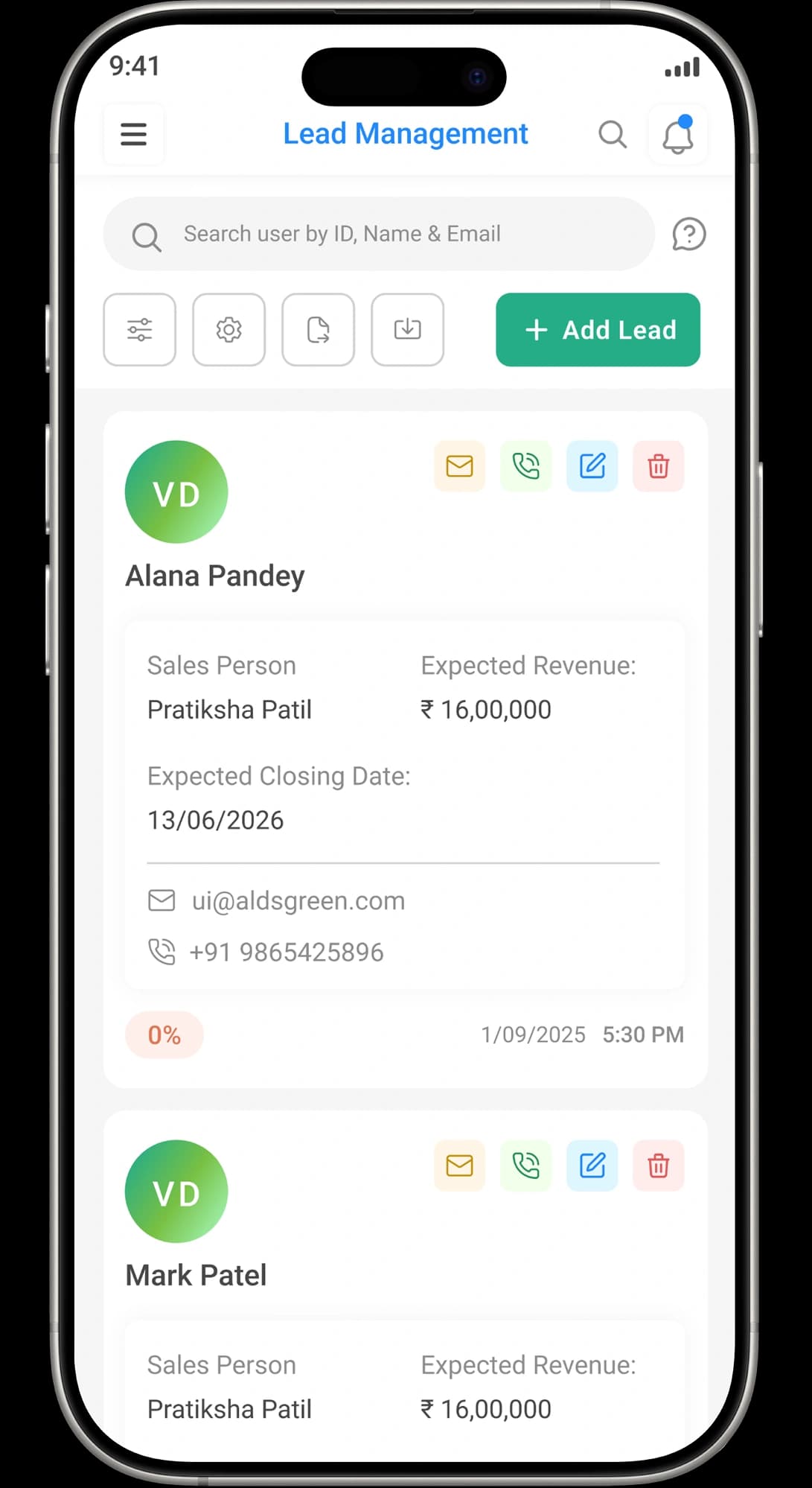 Start managing leads